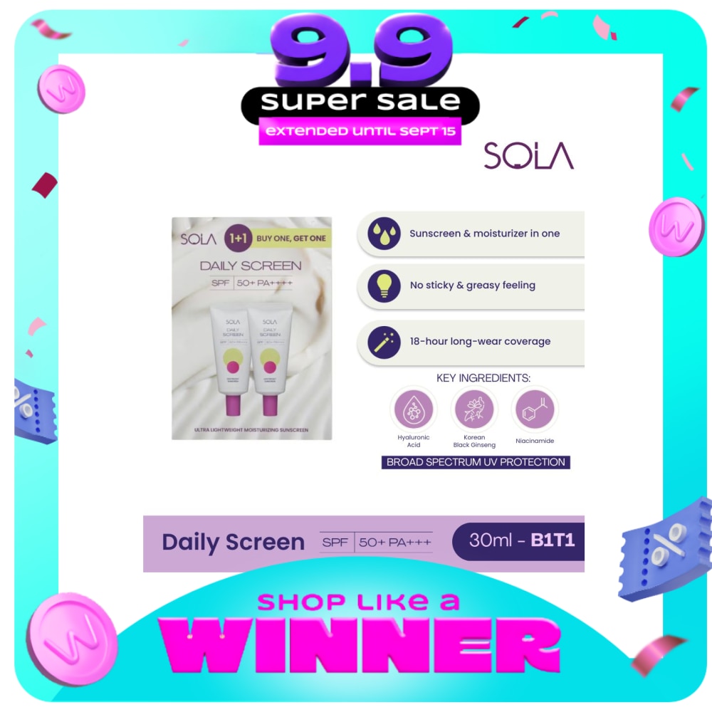 SOLA Daily Screen SPF 50+ PA++++ Buy 1 Get 1 30ml image