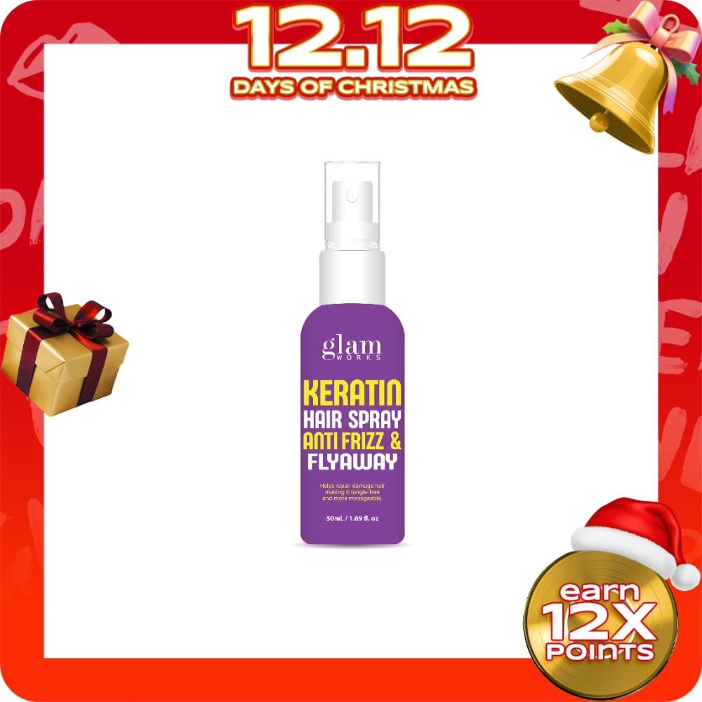 GLAMWORKS Keratin Hair Spray Anti Frizz & Fly Away 50ml