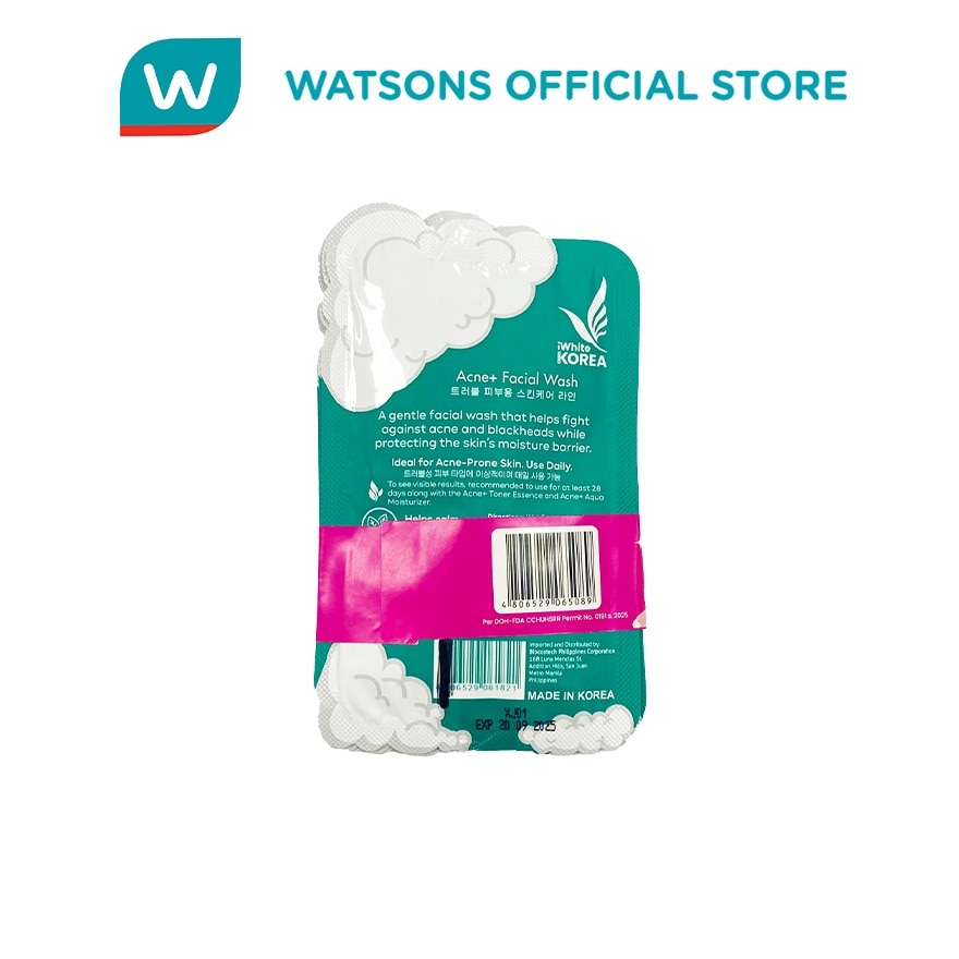 IWHITE KOREA Facial Wash Acne+ 10ml Buy 2 Get 2