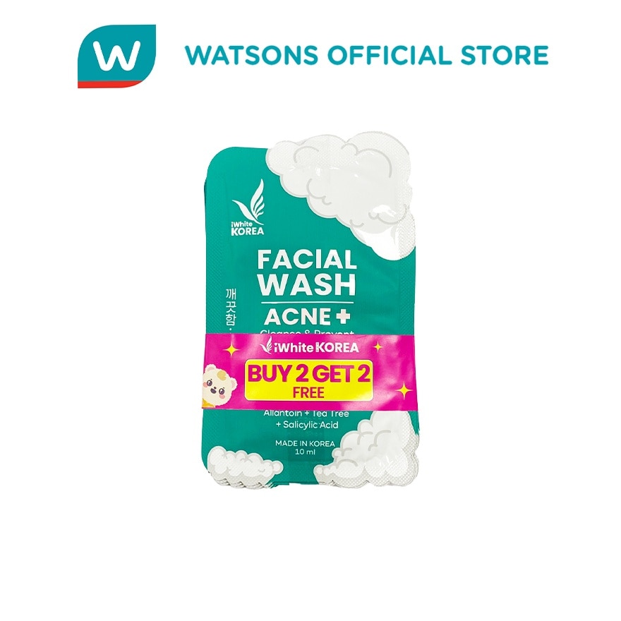 IWHITE KOREA Facial Wash Acne+ 10ml Buy 2 Get 2