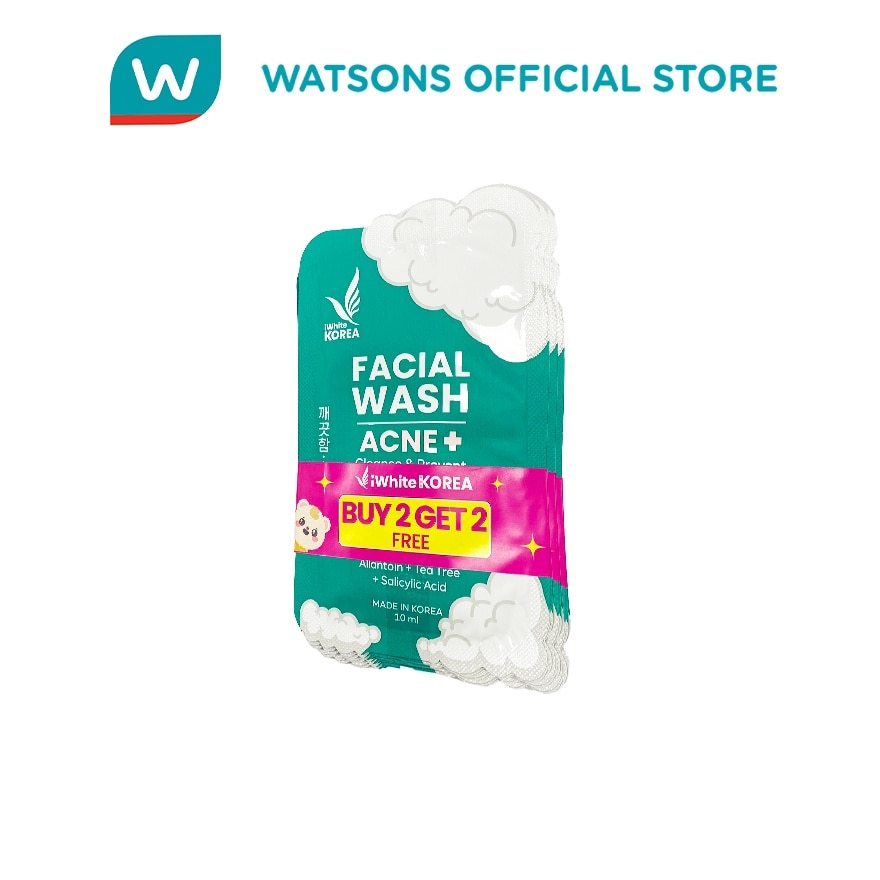 IWHITE KOREA Facial Wash Acne+ 10ml Buy 2 Get 2