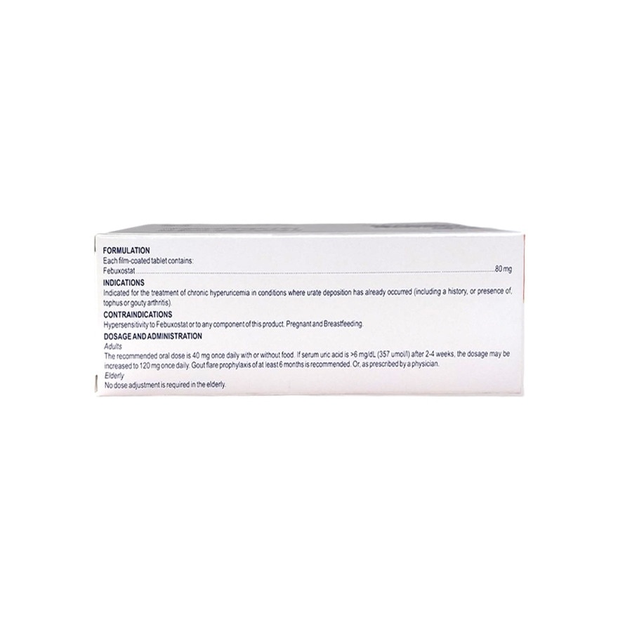 RITEMED Febuxostat Film Coated Tablet 80mg Sold Per Piece [PRESCRIPTION REQUIRED]