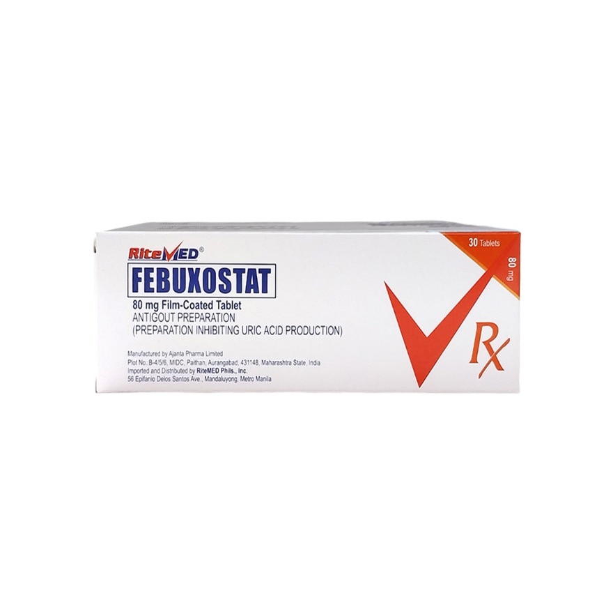 RITEMED Febuxostat Film Coated Tablet 80mg Sold Per Piece [PRESCRIPTION REQUIRED]