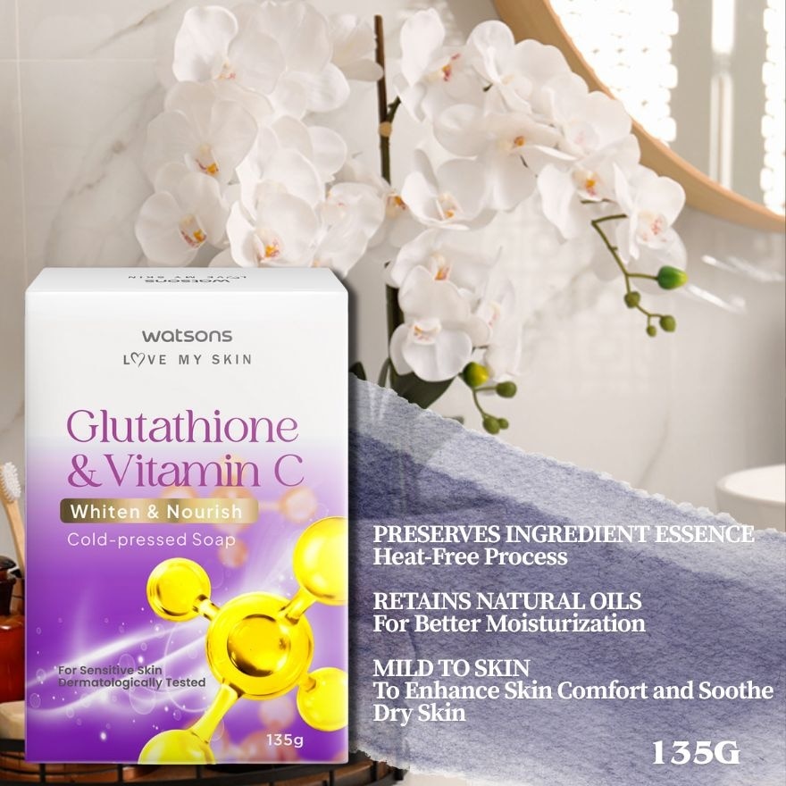 WATSONS Glutathione & Vitamin C Whiten and Nourish Cold-Pressed Soap 135g