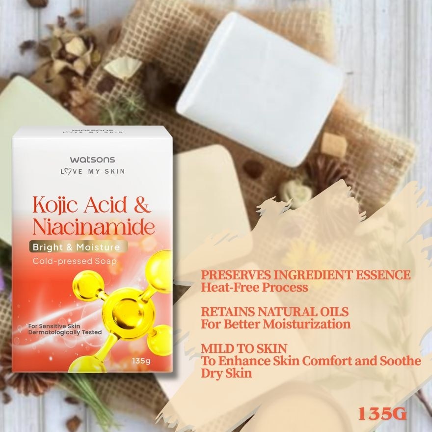 WATSONS Kojic Acid & Niacinamide Bright and Moisture Cold-Pressed Soap 135g