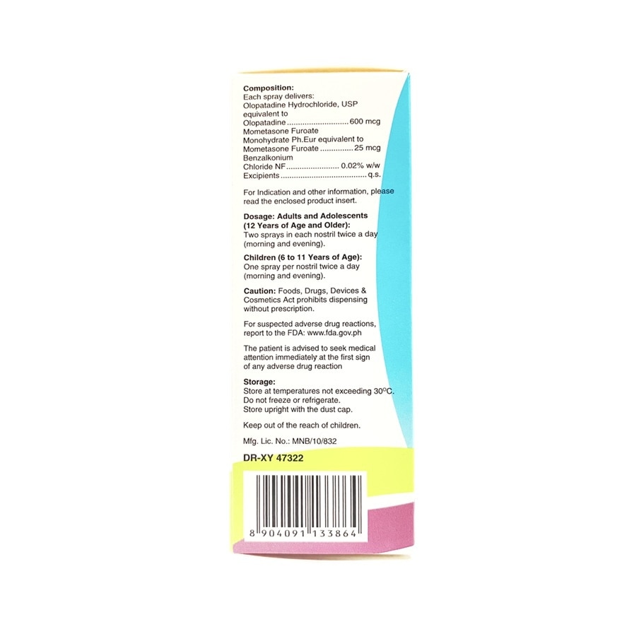 RYALTRIS Olopatadine/Mometasone Furoate Nasal Spray 600mcg/25mcg [PRESCRIPTION REQUIRED]