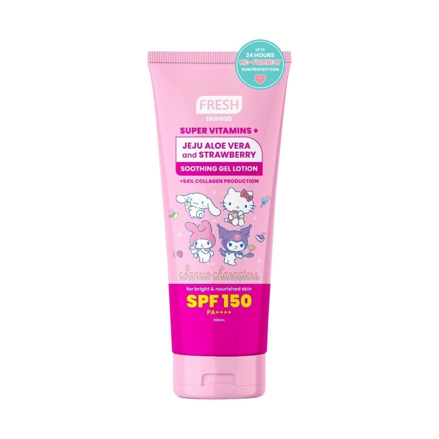 FRESH Sanrio Characters Super Vitamins+ Jeju Aloe Vera and Strawberry Soothing Gel Lotion 100ml
