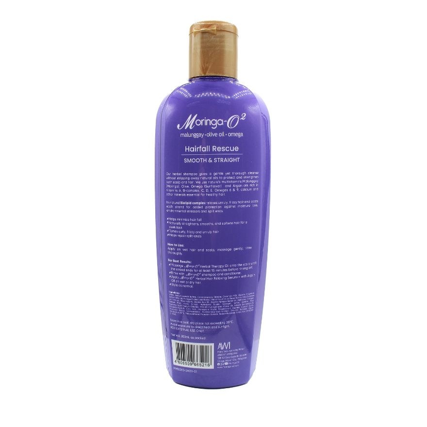 MORINGA-O2 Herbal Hair Fall Rescue Shampoo Smooth & Straight with Argan Oil 350ml