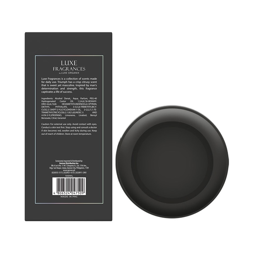 LUXE ORGANIX Triumph For Men Eau De Toilette & Dashing Gentleman Wax Alpha Mens Care Duo