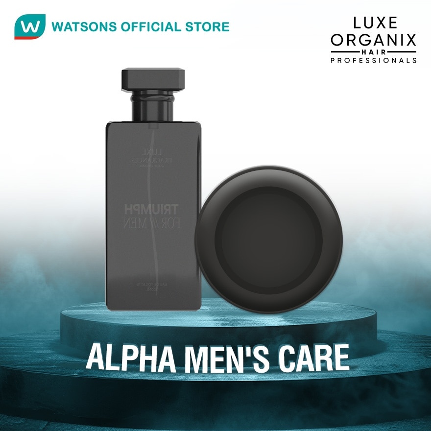 LUXE ORGANIX Triumph For Men Eau De Toilette & Dashing Gentleman Wax Alpha Mens Care Duo