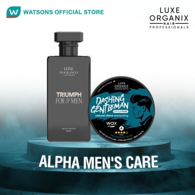 LUXE ORGANIX LUXE ORGANIX Triumph For Men Eau De Toilette & Dashing Gentleman Wax Alpha Mens Care Duo