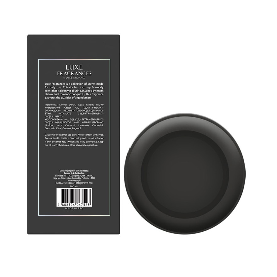 LUXE ORGANIX Chivalry For Men Eau De Toilette and Dashing Gentleman Clay Alpha Mens Care Duo