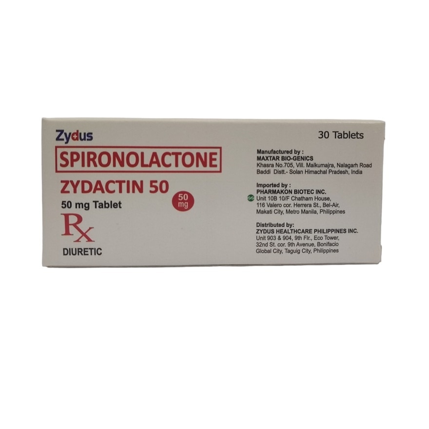 ZYDACTIN 50 Spironolactone Diuretic 50mg Sold Per Piece [PRESCRIPTION REQUIRED]