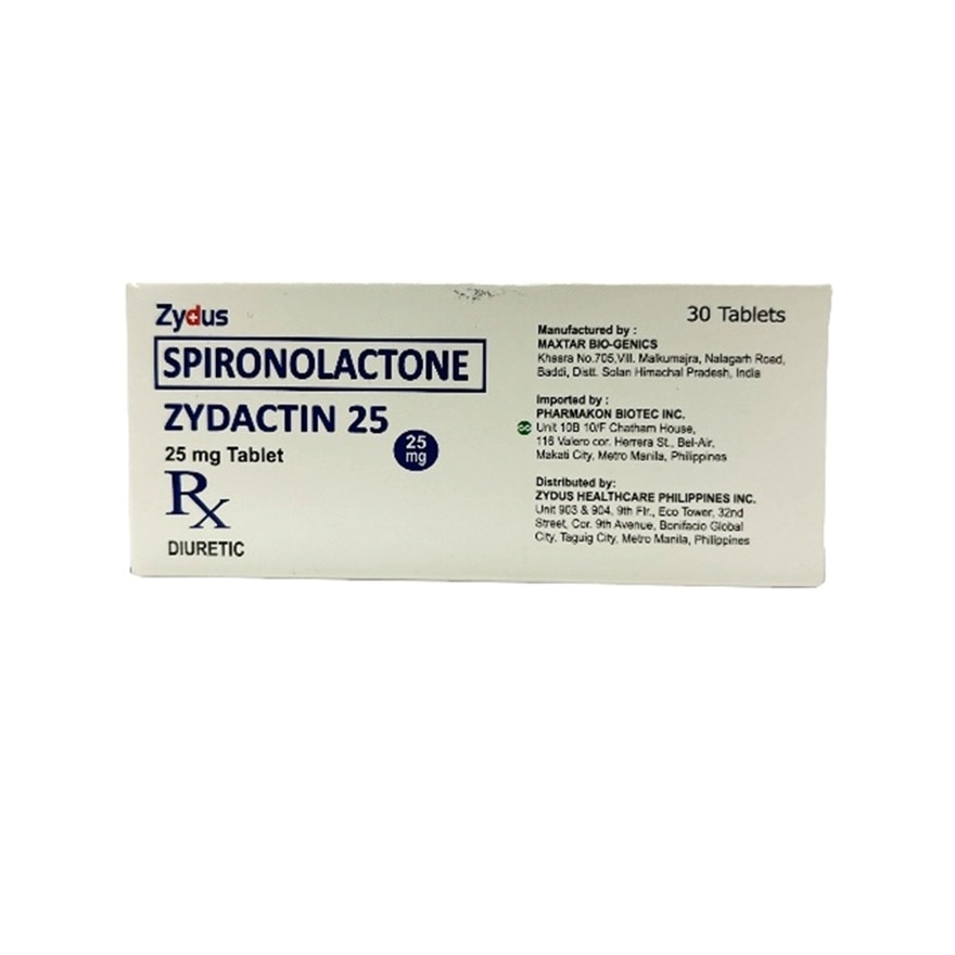 ZYDACTIN 25 Spironolactone Diuretic 25mg Sold Per Piece [PRESCRIPTION REQUIRED]