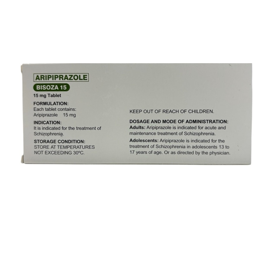 BISOZA-15 Aripiprazole Antipsychotic 15mg Sold Per Piece [PRESCRIPTION REQUIRED] image