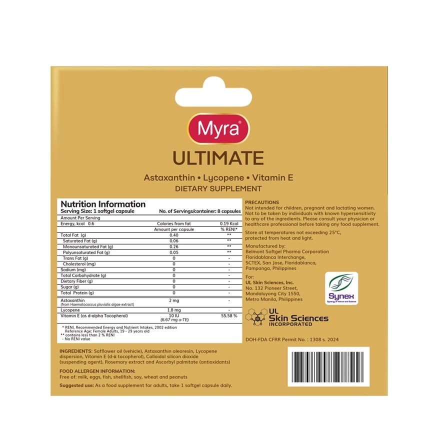 MYRA ULTIMATE Dietary Supplement 7+1 Promo Pack