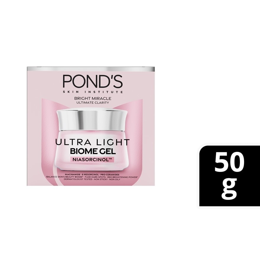 PONDS Bright Miracle Ultra Light Biome Gel Niasorcinol Moisturizer 50g
