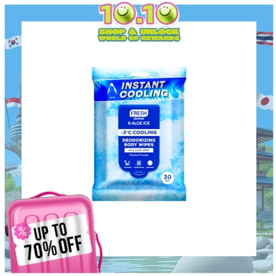 FRESH FRESH Skinlab K-Aloe Ice -3°C Cooling Deodorizing Body Wipes 30 Piece
