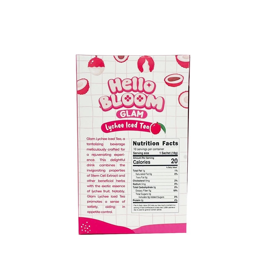 HELLO BLOOM Glam Lychee Iced Tea 180g
