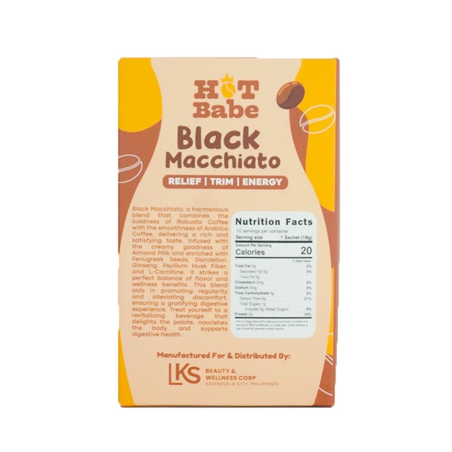 HOT BABE Black Macchiato 10 Sachets x 180g