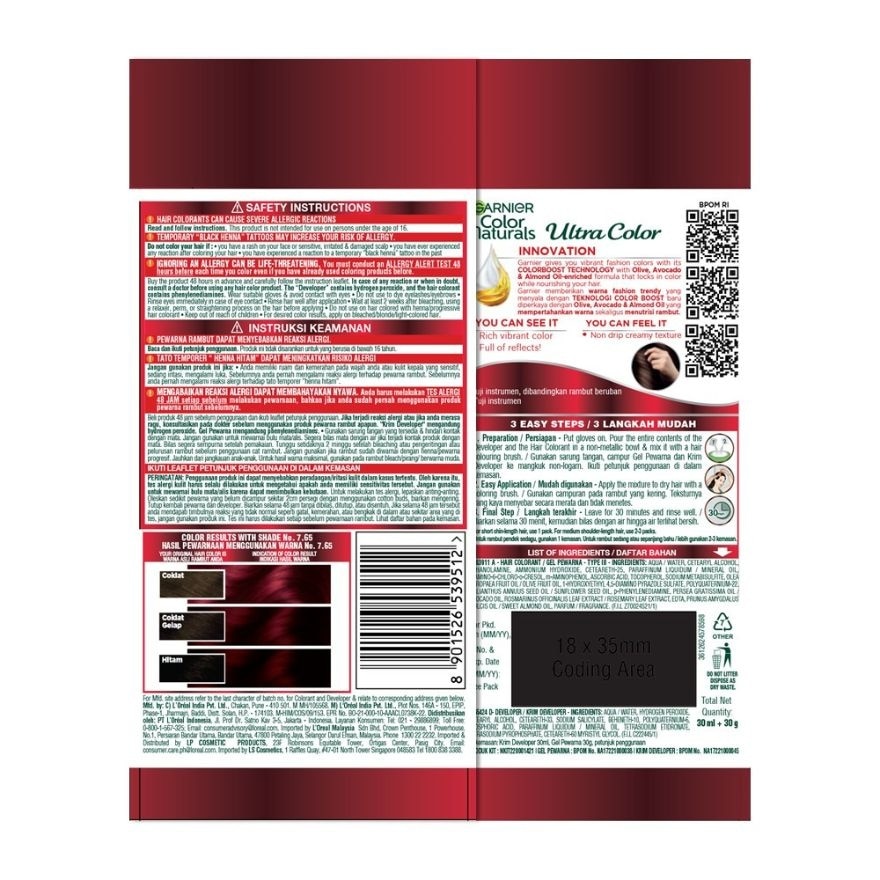 GARNIER Color Naturals 7.65 Raspberry Red