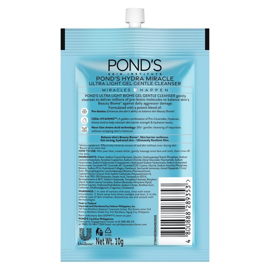 PONDS Hydra Miracle Cleanser Ultra-Light Biome Gel 10g
