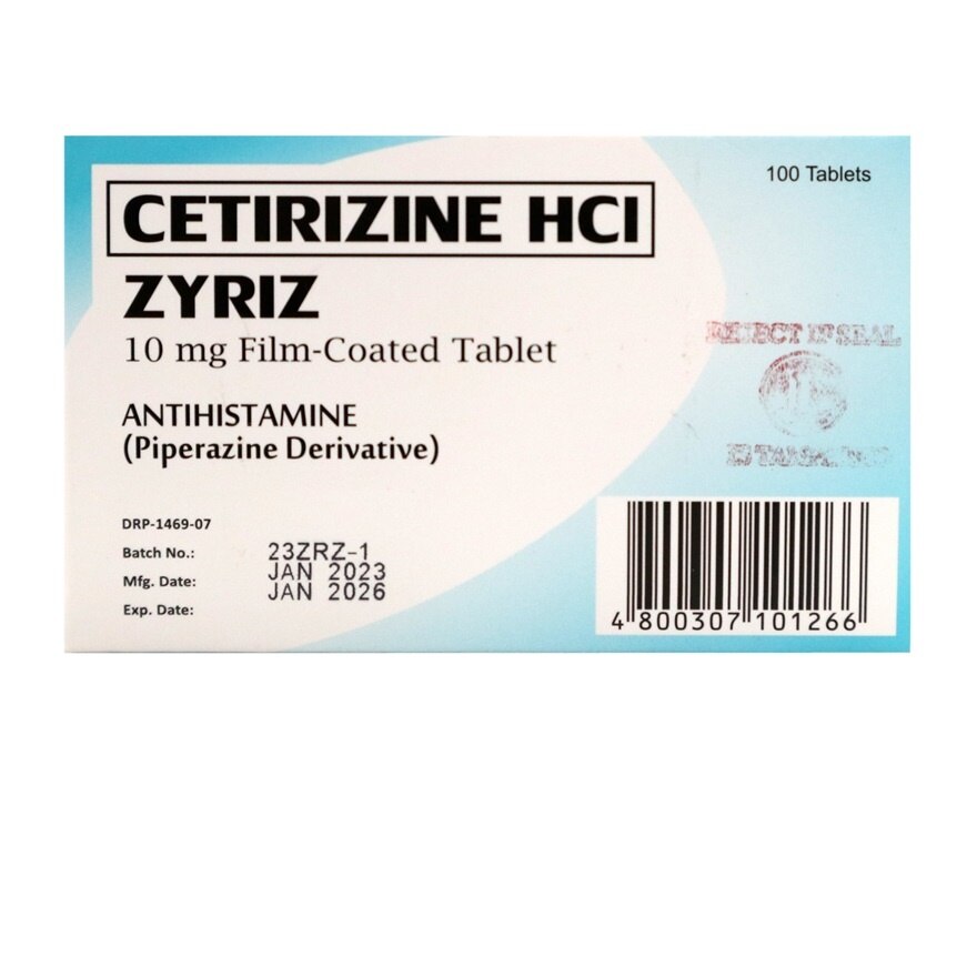 ZYRIZ Antihistamine Film Coated Tablet 10mg Sold Per Piece
