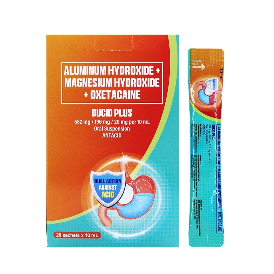 DUCID Plus Antacid 582mg/196mg/20mg 10ml Sold Per Sachet