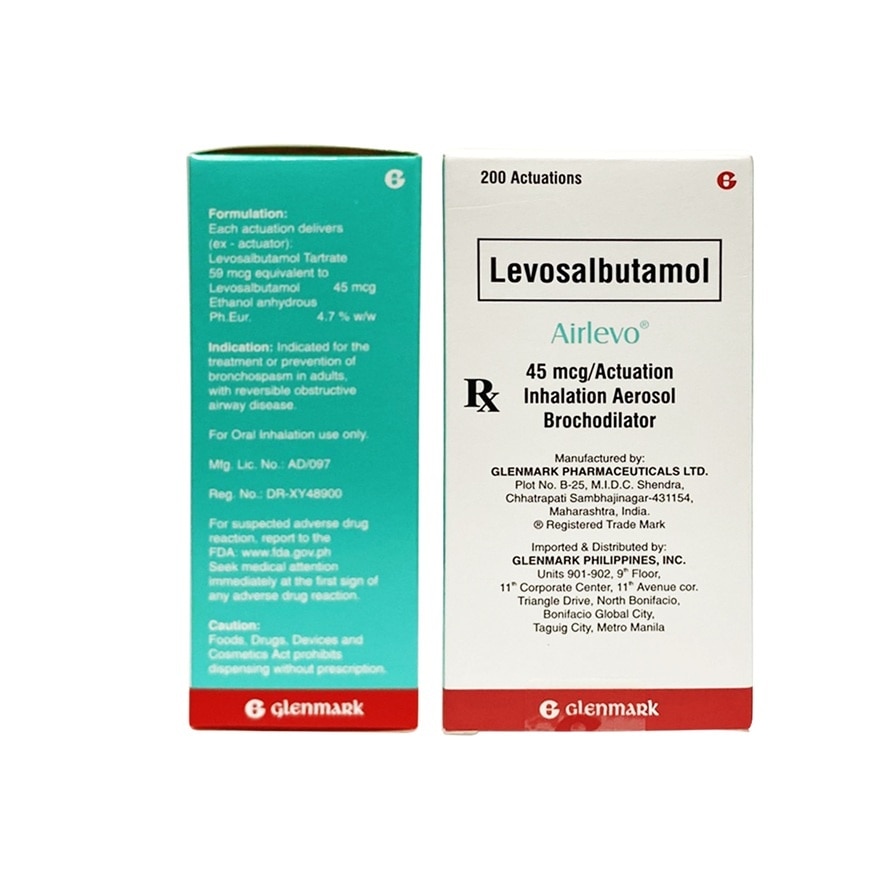 AIRLEVO Inhalation Aerosol Brochodilator 45mcg Per Actuations (200 Actuations) [PRESCRIPTION REQUIRED]