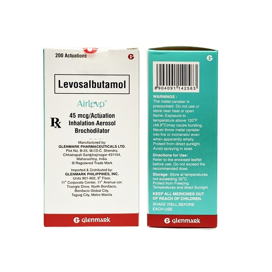 AIRLEVO Inhalation Aerosol Brochodilator 45mcg Per Actuations (200 Actuations) [PRESCRIPTION REQUIRED]