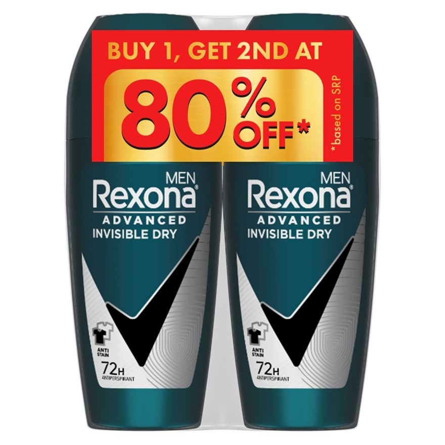 REXONA Men Advanced Protect Invisible Dry Black + White Roll On 45ml