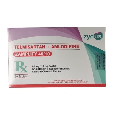 ZAMPLIFY ZAMPLIFY 40/10 Telmisartan + Amlodipine 40mg/10mg Tablet Sold Per Piece [PRESCRIPTION REQUIRED]