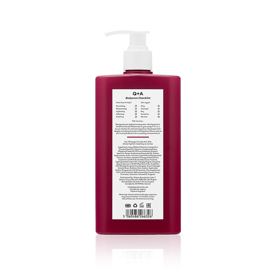 Q + A Hyaluronic Acid Post Shower Moisturizer 250ml