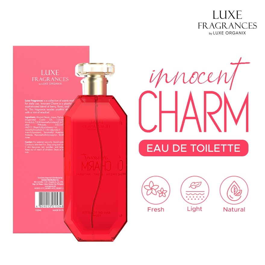 LUXE ORGANIX Fragrances Innocent Charm Eau De Toilette 100ml