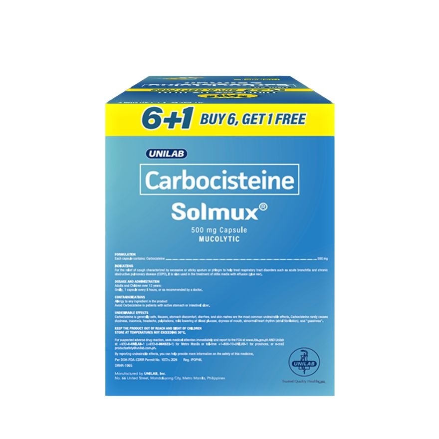 SOLMUX Carbocisteine 500mg Capsule 6+1 Set