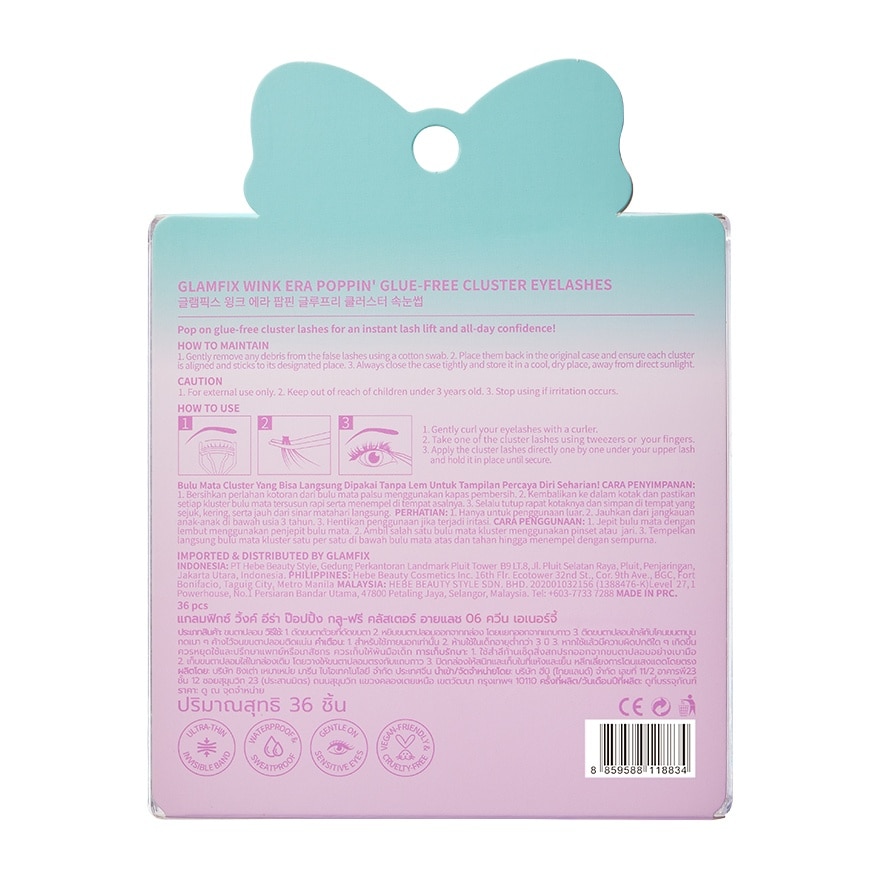 GLAMFIX Wink Era Poppin Glue Free Cluster Eyelashes 06 Queen Energy