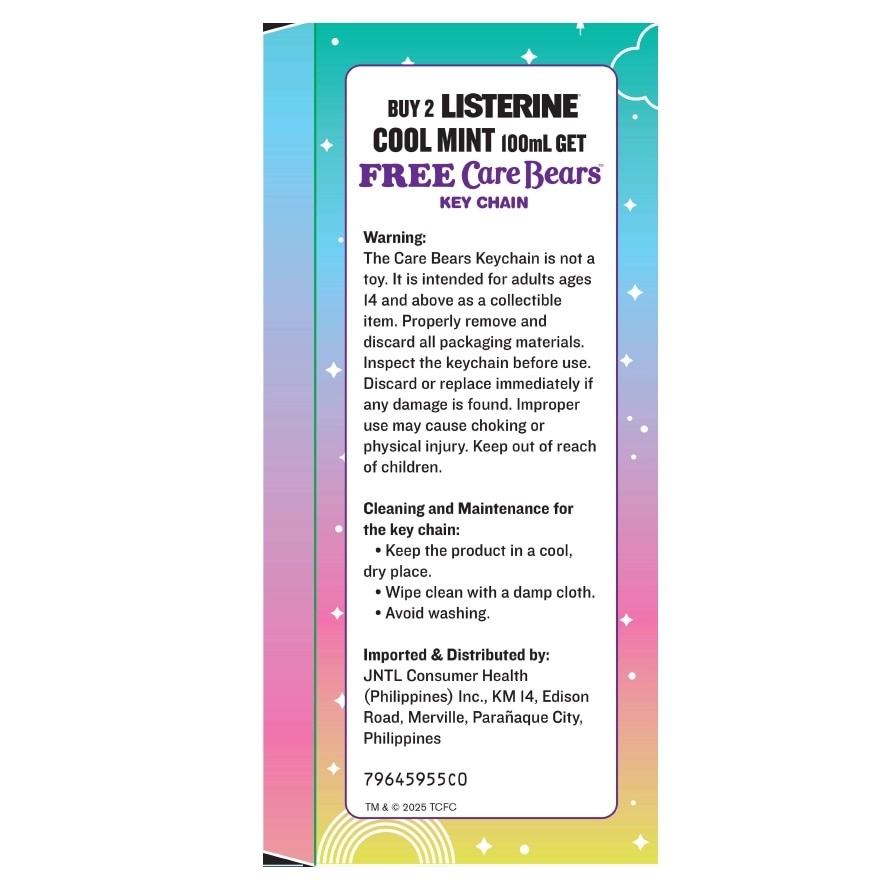 LISTERINE Collect Care Bear Key Chain Buy 2 Cool Mint Mouthwash 100ml