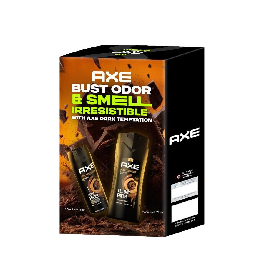 AXE Dark Temptation Body Spray + Body Wash Bundle Set 135ml + 140ml