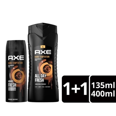 AXE AXE Dark Temptation Body Spray + Body Wash Bundle Set 135ml + 140ml