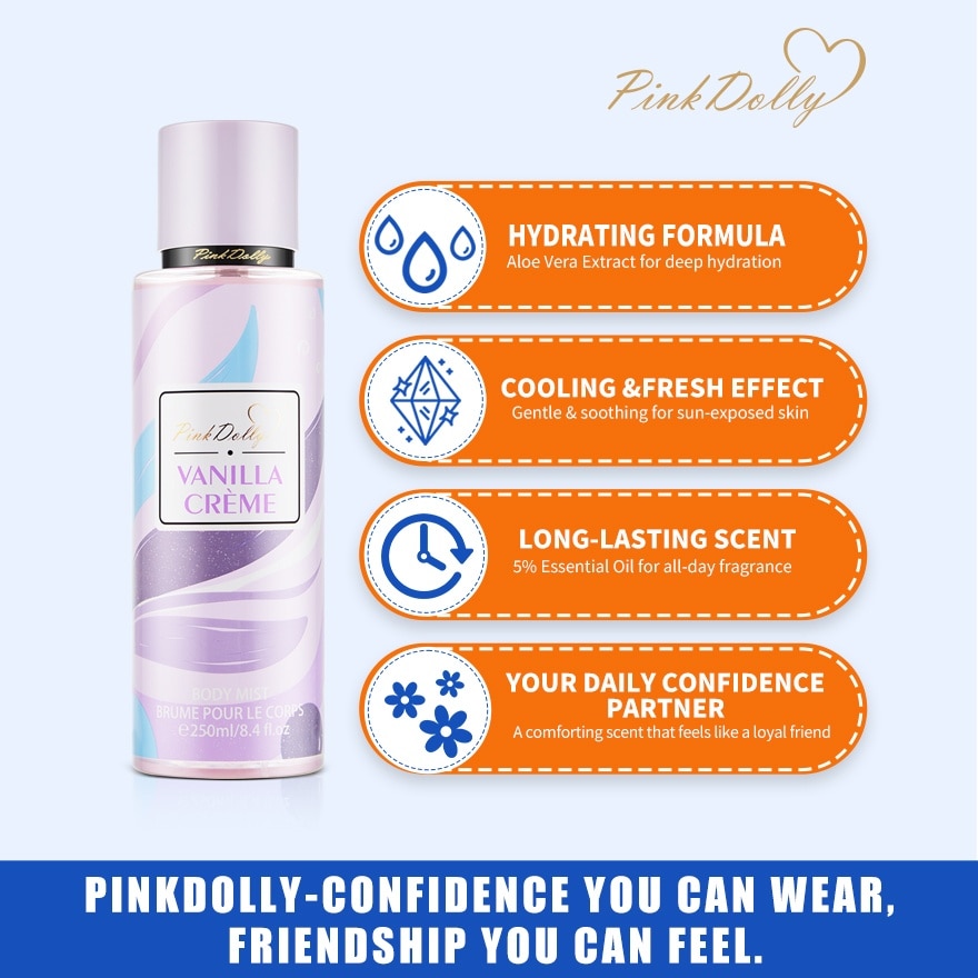 PINK DOLLY Vanilla Creme Fragrance Mist 250ml