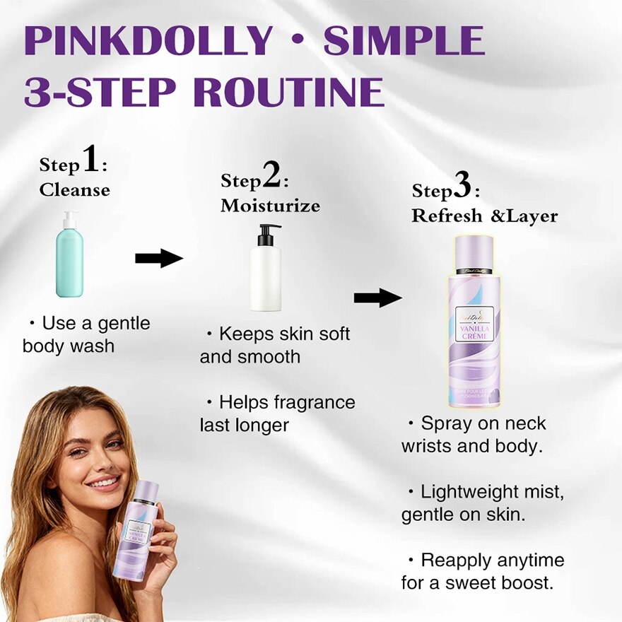 PINK DOLLY Vanilla Creme Fragrance Mist 250ml