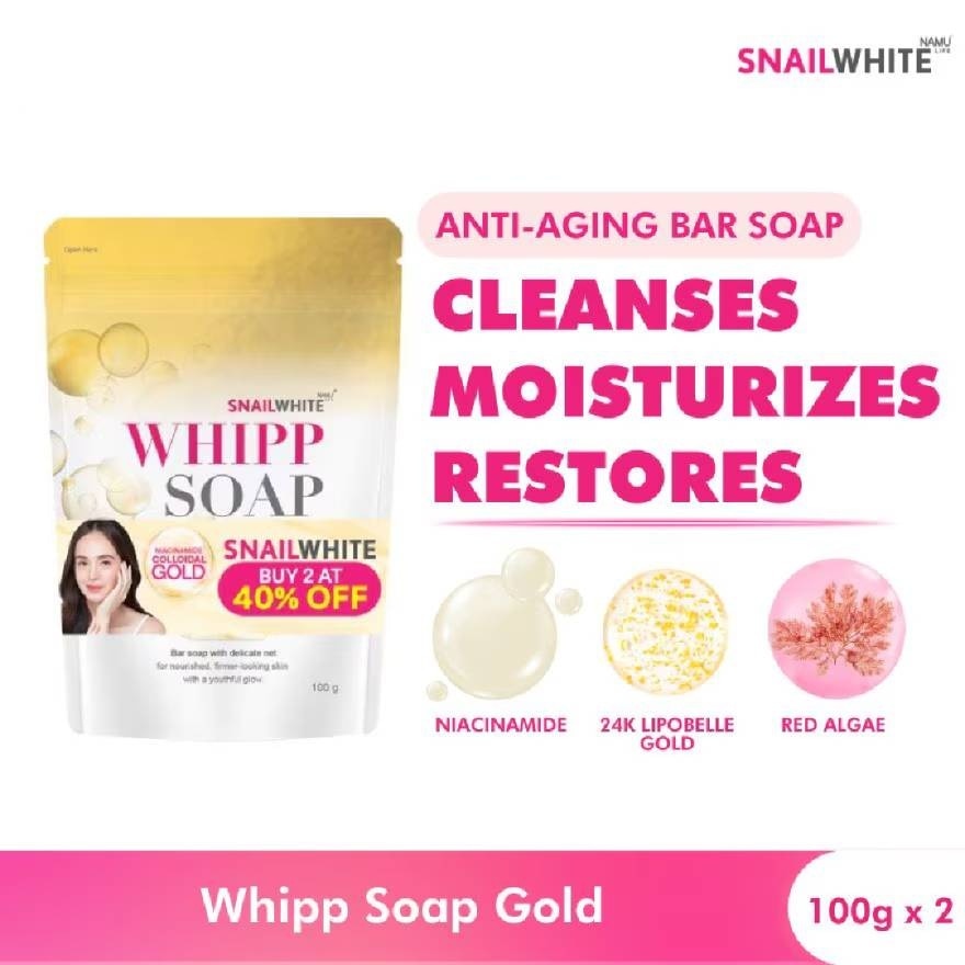 SNAILWHITE Whipp Soap Gold Duo For Face and Body 100g image