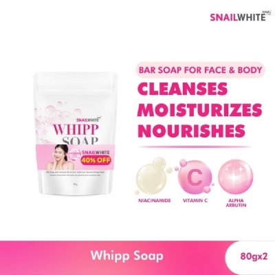 SNAILWHITE - SNAILWHITE Whipp Soap Duo For Face and Body 80g image
