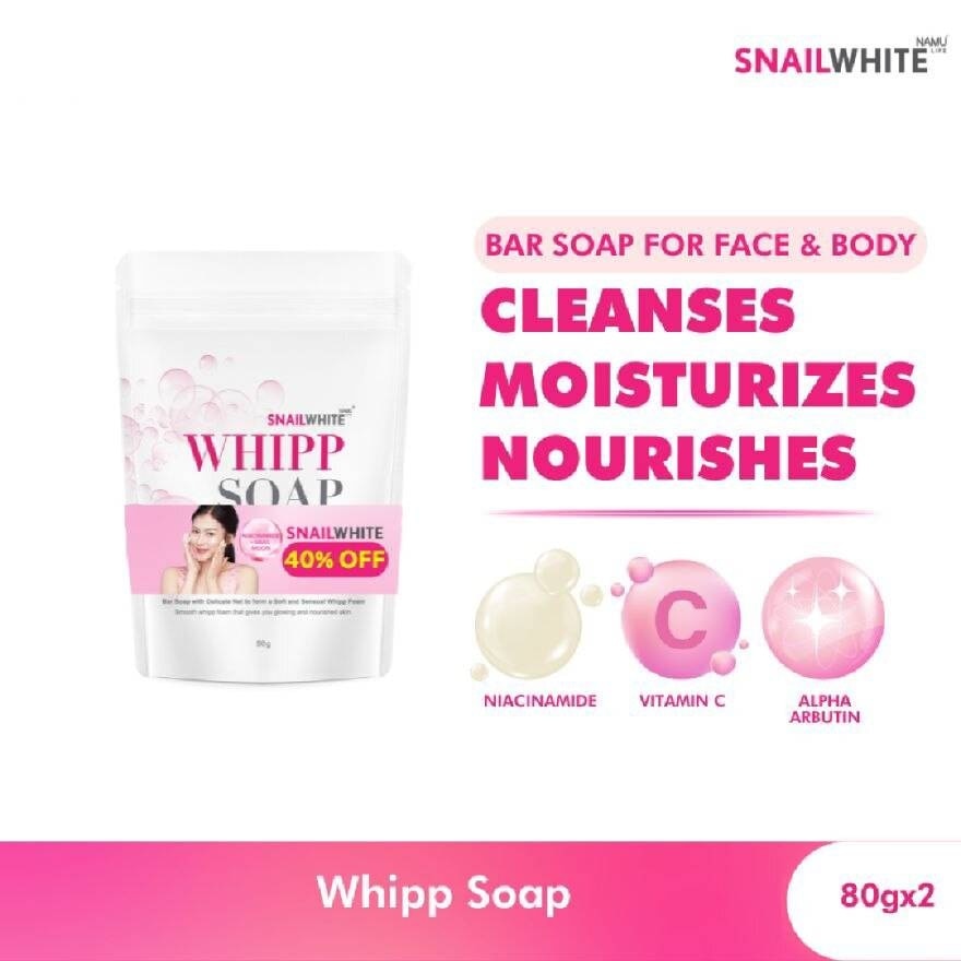 SNAILWHITE Whipp Soap Duo For Face and Body 80g image