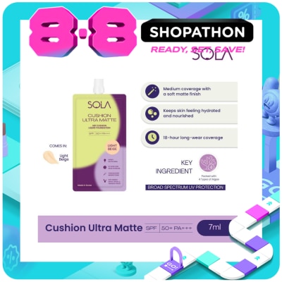 SOLA - SOLA Cushion Ultra Matte Liquid Foundation SPF 50+ Light Beige 7ml image