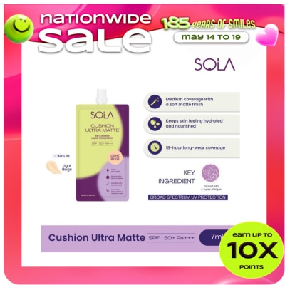 SOLA - SOLA Cushion Ultra Matte Liquid Foundation SPF 50+ Light Beige 7ml