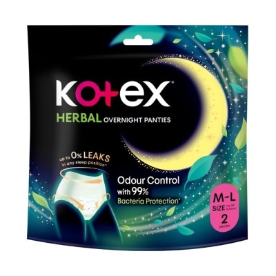 KOTEX KOTEX Herbal Overnight Panties Medium to Large 2 Pieces