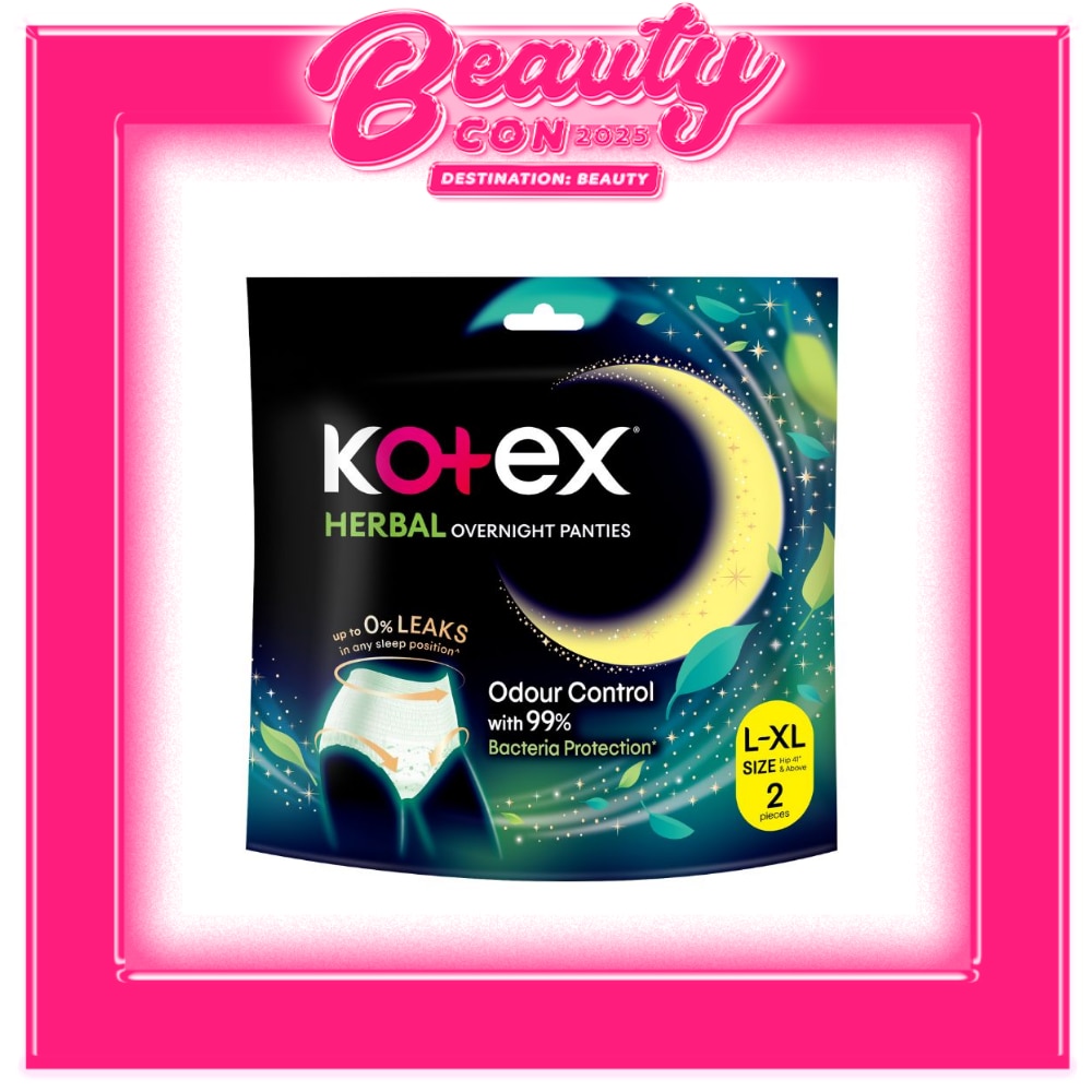 KOTEX Herbal Overnight Panties Large to Extra Large 2 Pieces