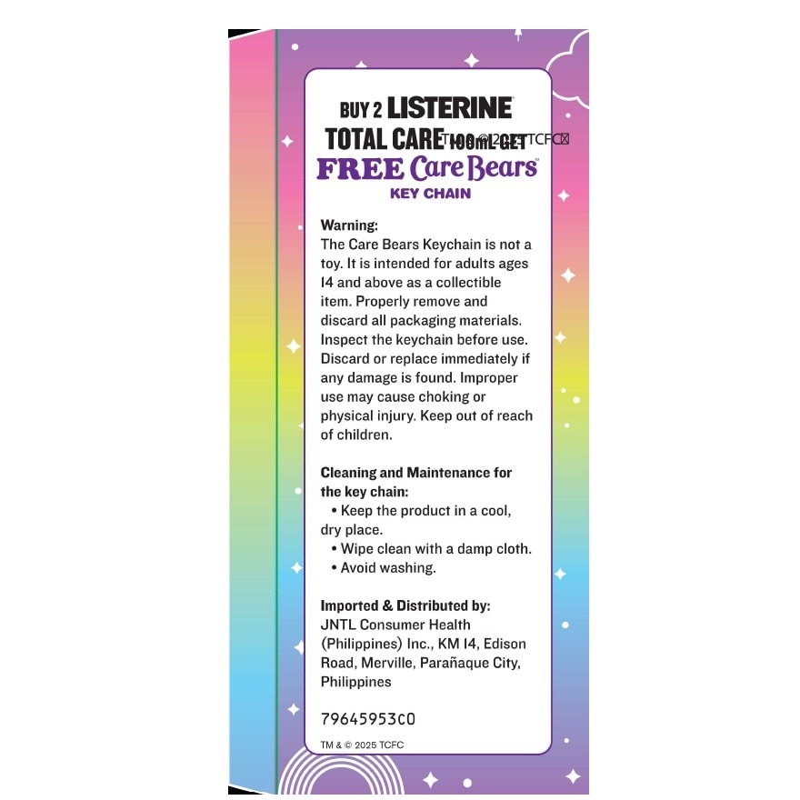 LISTERINE Collect Care Bear Key Chain Buy 2 Total Care Mouthwash 100ml