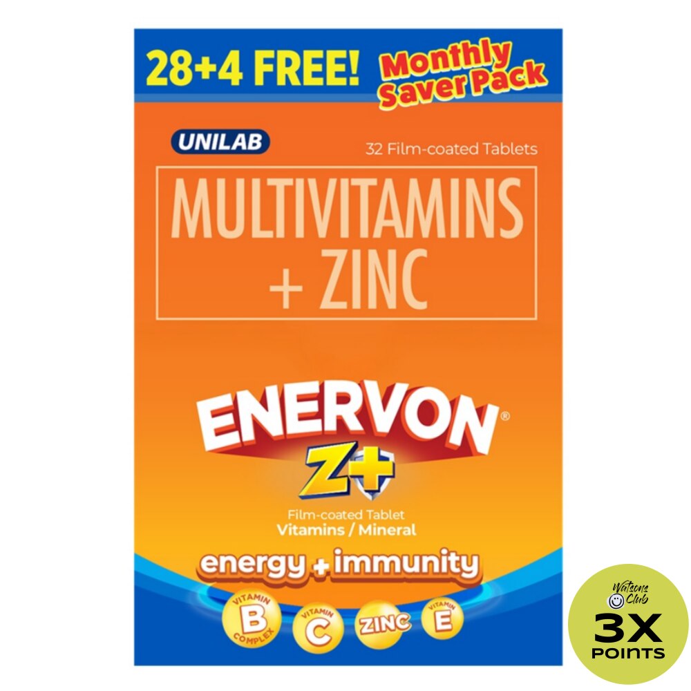 ENERVON Z Plus Energy + Immunity Film Coated Tablet 28+4 Free